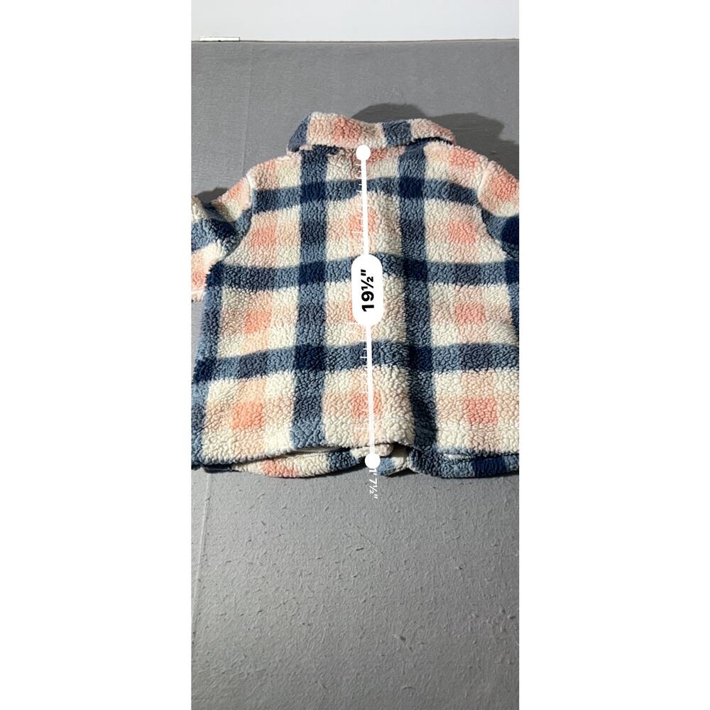 Disney Girls Mickey Sherpa Plaid Jacket Blue Pink Size M - Picture 8 of 13